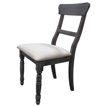 Selena Transitional Side Chairs, Set of 2, Weathered Gray