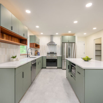 Fresh Mid-Sized Frameless Kitchen