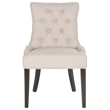 Carlene 19'' H Tufted Ring Chair set of 2 Silver Nail Heads Taupe