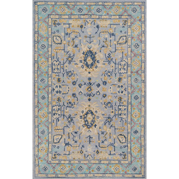 Momeni Tangier Hand Tufted Wool Blue Area Rug 3'6" X 5'6"