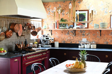 サンフランシスコにあるトラディショナルスタイルのおしゃれなキッチン (壁紙) の写真