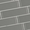 Metro 3 in x 12 in Glass Subway Tile in Glossy Pebble Gray