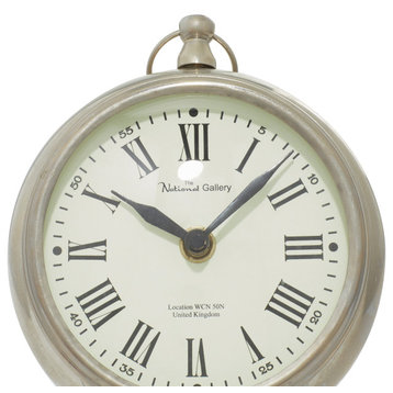 Traditional Silver Stainless Steel Metal Clock 40688