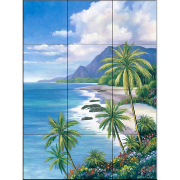 Tile Mural, Tropical Paradise 2 by John Zaccheo