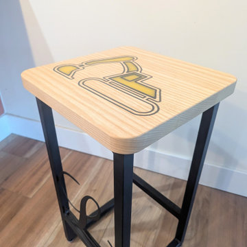 Custom Ash Bar Stool | Solid Hardwood Kitchen Island Seating