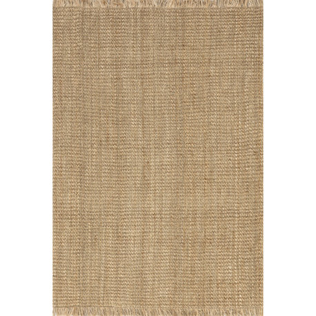 Nuloom Solveig Farmhouse Jute and Seagrass Tasseled Rug, Natural 4' x 6'