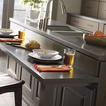Gray Kitchen Cabinets with Island