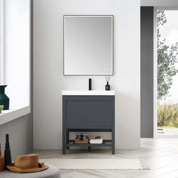 Single Luxury Vanity with LED Mirror
