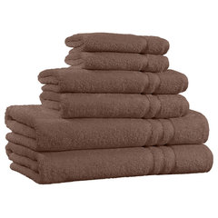 Home Sweet Home 100% Cotton 6-Piece Bath Towel Set - Extra Soft Bath Towels, Beige, Size: 2 Bath Towels 56 x 28, 2 Hand Towels 28 x 16, and 2