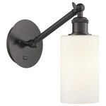 Innovations Lighting - Innovations Lighting 317-1W-OB-G801 Clymer, 1 Light Wall In Art Nouveau - The Clymer 1 Light Sconce is part of the BallstonClymer 1 Light Wall  Oil Rubbed BronzeUL: Suitable for damp locations Energy Star Qualified: n/a ADA Certified: n/a  *Number of Lights: 1-*Wattage:100w Incandescent bulb(s) *Bulb Included:No *Bulb Type:Incandescent *Finish Type:Oil Rubbed Bronze