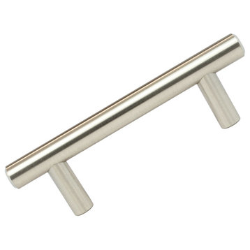 5 Pack Rok Euro Style Pull Handle Brushed Nickel 3", 76 mm, Centers