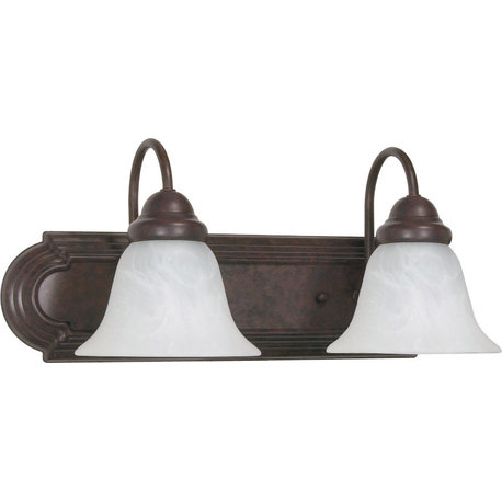 Ballerina 2 Light - 18" Vanity Alabaster Glass Bell Shades