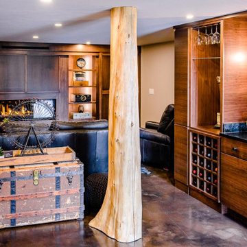 Modern Rustic Luxury Finished Basement in Richfield, Ohio