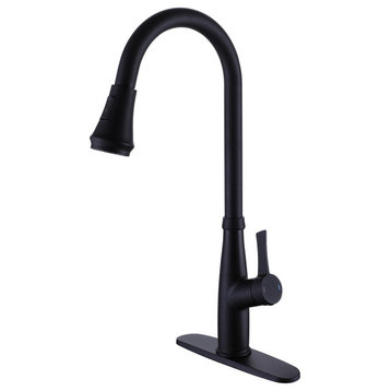 Single Handle Commercial High Arc Pull Out Spray Head Kitchen Sink Faucets