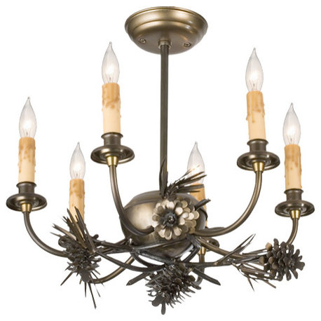 18W Woodland Pine 6 LT Chandelier