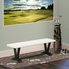 V-Style 15X60, Dining Bench With Wirebrushed Black Leg and Linen White Top