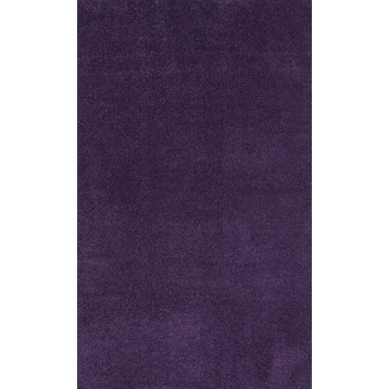 Haze Solid Low-Pile Runner Rug, Purple, 8 X 10
