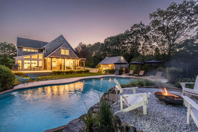 Example of a minimalist pool design in New York