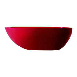 ADM Bathroom Design - ADM Oval Freestanding Bathtub, Red, 72.8", Glossy Red - Bathtubs