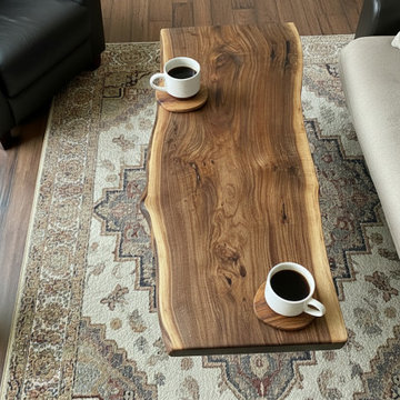 Customizable Live Edge Black Walnut Coffee Tables, Made-To-Order