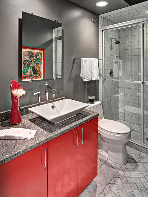 Best Bathroom with Red Design Ideas & Remodel Pictures Houzz