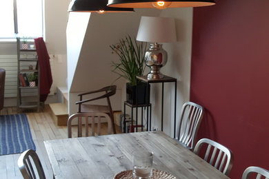 Idée de décoration pour une salle à manger tradition.