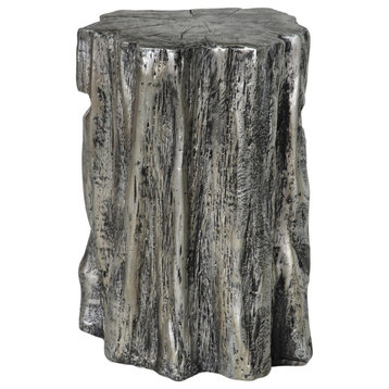 Trunk Stool Antique Silver