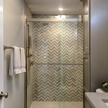 Dramatic Chevron Bathroom Upgrade
