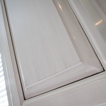 Gray painted kitchen cabinets