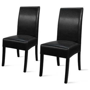 Valencia Dining Side Chair, Black, Bonded Leather