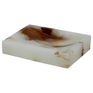 Myrtus Collection Pearl White Marble Soap Dish