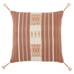Jaipur Living - Jaipur Living Lipila Hand-Loomed Tribal Mauve/Cream Down Throw Pillow 18 inch - Handmade by weavers in Nagaland, India, the Nagaland collection showcases the traditional loin-loom techniques of the indigenous tribes of the region. The artisan-made Lipila throw pillow effortlessly combines heritage-rich tribal patterns with a versatile, contemporary colorway for a stunning statement in any space. Crafted of soft, finely woven cotton, this tasseled pillow brings the global art of Naga textiles to the modern home.