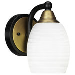 Toltec Lighting - Toltec Lighting 3421-MBBR-4021 Paramount - One Light Wall Sconce - Warranty: 1 Year Assembly Required: YesParamount One Light  Matte Black/Brass *UL Approved: YES Energy Star Qualified: n/a ADA Certified: n/a  *Number of Lights: Lamp: 1-*Wattage:100w Medium Base bulb(s) *Bulb Included:No *Bulb Type:Medium Base *Finish Type:Matte Black/Brass