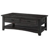 Martin Svensson Home Rustic Solid Wood 2 Drawer Coffee Table Antique Black