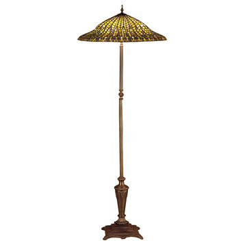 60H Tiffany Peacock Feather Floor Lamp