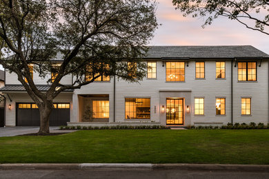Inspiration for a transitional exterior home remodel in Dallas