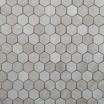 Wood Grey Multi Surface Hexagon Mosaic
