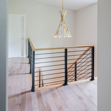 Project #71 | Modern Hickory Staircase with Horizontal Balustrade