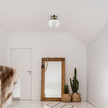 Portland 1-Light Brass Semi-Flush Mount Ceiling Light