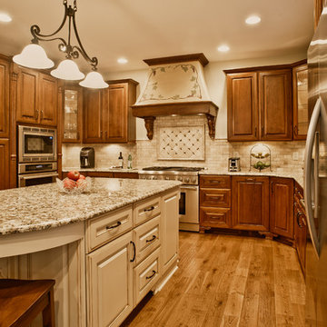 Indianapolis Tuscan Themed Kitchen and First Floor Remodel