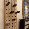 Rustic Brown Wood Wall Wine Rack 55409