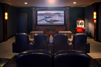 Elegant home theater photo in Omaha