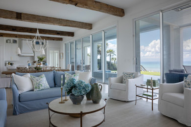 Inspiration for a coastal living room remodel