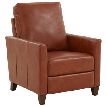 Penny Caramel Faux Leather Modern Recliner