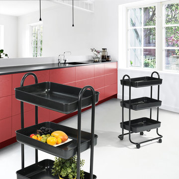 Kitchen Trolley，3 Tier Serving Trolley, Storage Units,Suitable for Kitchen