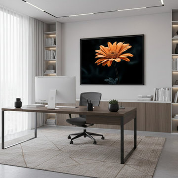 Amber Embrace Modern Style Wall Art