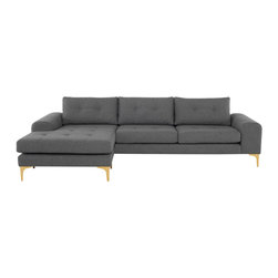 Nuevo - Shale Grey / Left Hand / Gold - Sectional Sofas