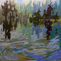 SWIRLING WATERS  36 x 36 oil on wood - Products