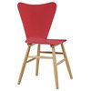 Modern Contemporary Urban Living Dining Room Side Chair, Set of 2, Wood, Red
