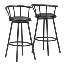 Monarch Specialties - Bar Stools, Swivel, Black Metal, Set of 2 - Bar Stools and Counter Stools